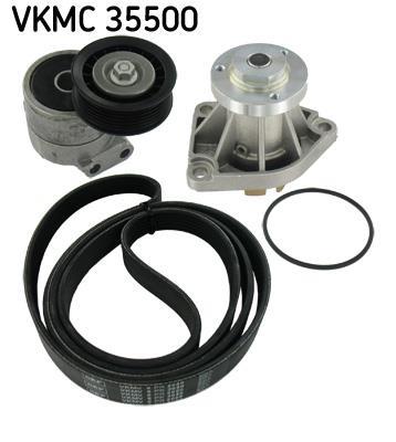 Bomba de agua + kit de correa poli V (Bomba de agua + kit correas de accesorios) SKF ref. VKMC 35500